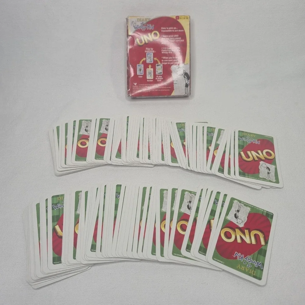 Diary of a Wimpy Kid UNO Card Game Mattel Collectible CLEAN 112 Cards / No Instr